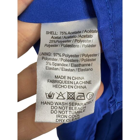 Sau Lee Preston Gown Maxi Dress Satin Formal Classy Party Gala Prom Hoco Blue 6 - Picture 8 of 10